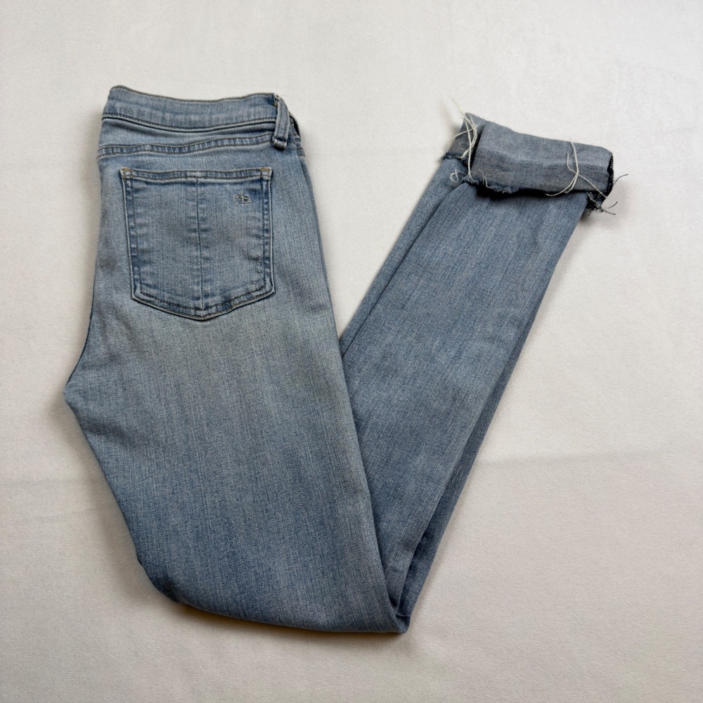 Rag &‎ Bone Bromley Skinny Distressed Jeans Light Blue W1502K520 Size 28 Raw Hem